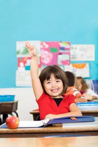 happy child in classroom